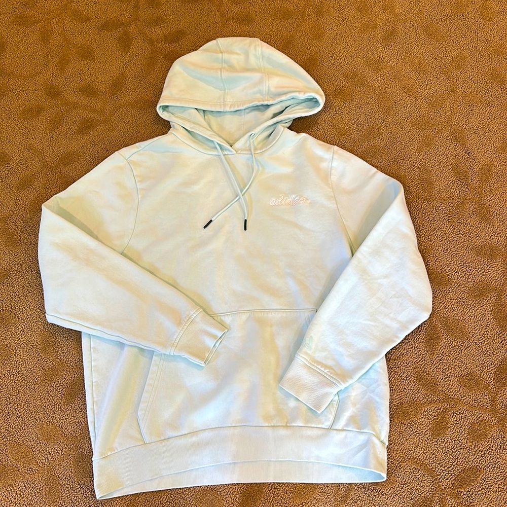 Adidas woman’s XS light blue hoodie EUC